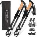 GPTCAMP Walking Sticks,Trekking Poles Collapsible Hiking Poles,Lightweight Folding Travel Walking Pole for Men Women,2pc Adjustable Hiking Stick with EVA Foam Grips for Backpacking