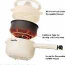 Dezin Hot Pot Electric, 2L Non-Stick Saut Pan, Rapid Noodles Cooker, Mini Portable Pot for Steak, Egg, Fried Rice, Ramen, Oatmeal, Soup with Power Adjustment & Spatula, College Dorm Room Essential