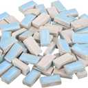 MECCANIXITY 250g Ceramic Mosaic Tiles for Crafts Bulk, Rectangle Light Blue Ceramic Tile for Mosaic Kits Garden Stepping Stone Cup Mat