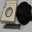 Hair Toppers for Women, Real Human Hair Toppers Hair Pieces for Women for Thin Hair Silk Base Clip In Hair Extensions for Daily Use, Natural Black 12"