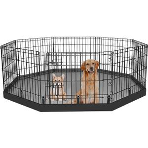 Dog Playpen Bottom Pad Fits for 24 Inch 8 Panels Regular Octagon Metal Exercise Pet Playpen, Dog Crate Pad Puppy Playpen Pad. (Note: Playpen Not Included) -Black