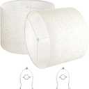 VEVOR Drum Lamp Shade 2 Set, 16 in Top x 16 in Bottom x 12 in High, Large Lampshade with Harp, Replacement Lamp Shade for Table Lamps Floor Lamps Pendant Lights, Easy Assembly Required (Light Linen)