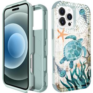 for iPhone 16 Pro Case for Women - Cute Girls Phone Cover Cool Aesthetic Unique Design Teen Turtles Heavy Duty Protective Shockproof Military Grade Funda for iPhone 16 Pro