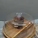 6 Pcs Wooden Dessert Table Display Set, Acacia Wood Cake Stand with Dome Lid,2 Pcs 3-Tier Dessert Display Stands and 3 Serving Trays Hosting Essential for Wedding Birthday Party Baby Shower Christmas