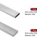 uxcell HSS Lathe Tool Bit 6mm x 20mm x 200mm & 8mmx25mmx200mm, Square Lathe Turning Tool Blanks, High Speed Steel Rectangular Fly Cutter Mill Blank,2pcs