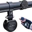 Electric Bike Horn with Remote Control Adjustable Volume Bike Alarm for Adult, Bicycle Bell with Long Battery Life,IPX6 Waterproof,for Mountain Bike/Electric Scooter