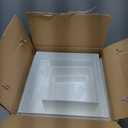 Leinuosen 7 Pcs Large Buffet Risers Set 6" to 12" Acrylic Display Box Catering Dessert Table Riser Food Display Decorative Stand with Hollow Bottom for Catering Supplies(White, Square)