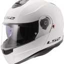 LS2 Helmets Strobe II Modular Motorcycle Helmet W/SunShield (Gloss White - Large)