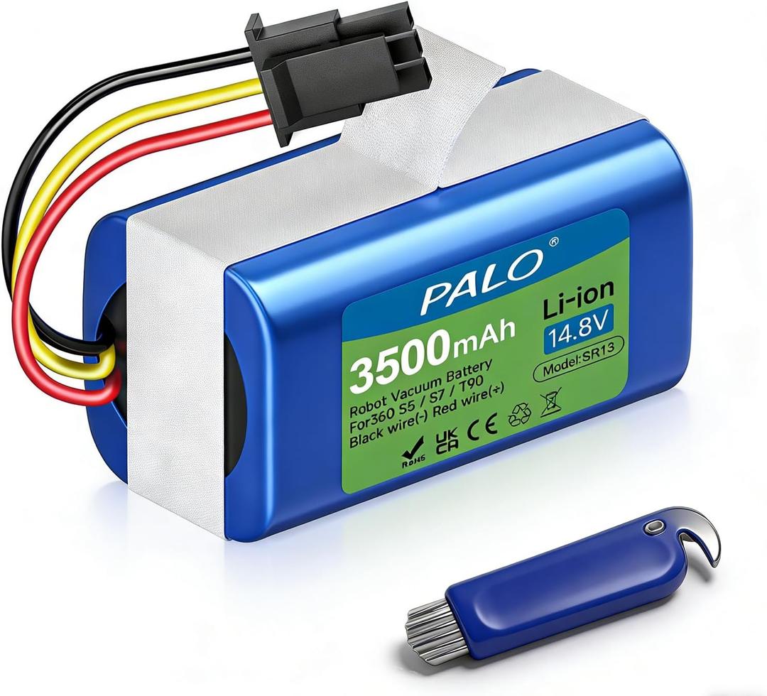 14.8V 3500mAh Battery Pack for Robot Vacuum Cleaner 360 S5 S7 S7 Pro T90 X9 Vacuum Spare,Battery for LIFERO RX9 Robot Vacuum with Tools Replacement Battery