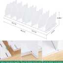 SPACEKEEPER Shelf Divider for Closet, Adjustable Purse Organizers Handbag Separators Storage Organizer Bookshelf Separator Dividers in Bedroom Office Kitchen Bathroom, White