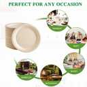 Vplus 150 Pack Paper Plates 9 inch 100% Compostable, Heavy-Duty Disposable Paper Plates Bagasse Natural Biodegradable Eco-Friendly Sugarcane