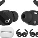 AhaStyle 3 Pairs Beats Studio Buds Ear Hooks Anti-Slip Ear Covers Silicone AccessoriesNot Fit in The Charging Case Compatiable with New Beats Studio Buds 2021 (Black)