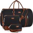 Convertible Garment Duffel Bag for Travel - Carry On Garment Bags With Toiletry Bag Large Weekender Bag for Men Women 2 in 1 Hanging Suitcase Suit Travel Duffel Overnight Bags 4pcs Set (B-Black)