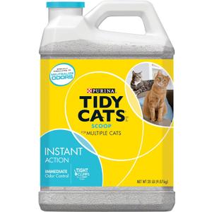 Tidy Cats Scoop Cat Box Filler Instant Action, Immediate Odor Control, Formulated For Multiple Cats, 20 Lb