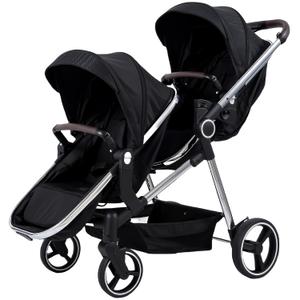 Double Stroller for Twins Infants and Toddlers, Foldable Tandem, Convertible Twin to Single Stroller, Compact Light Weight, Ages 0-3 Years