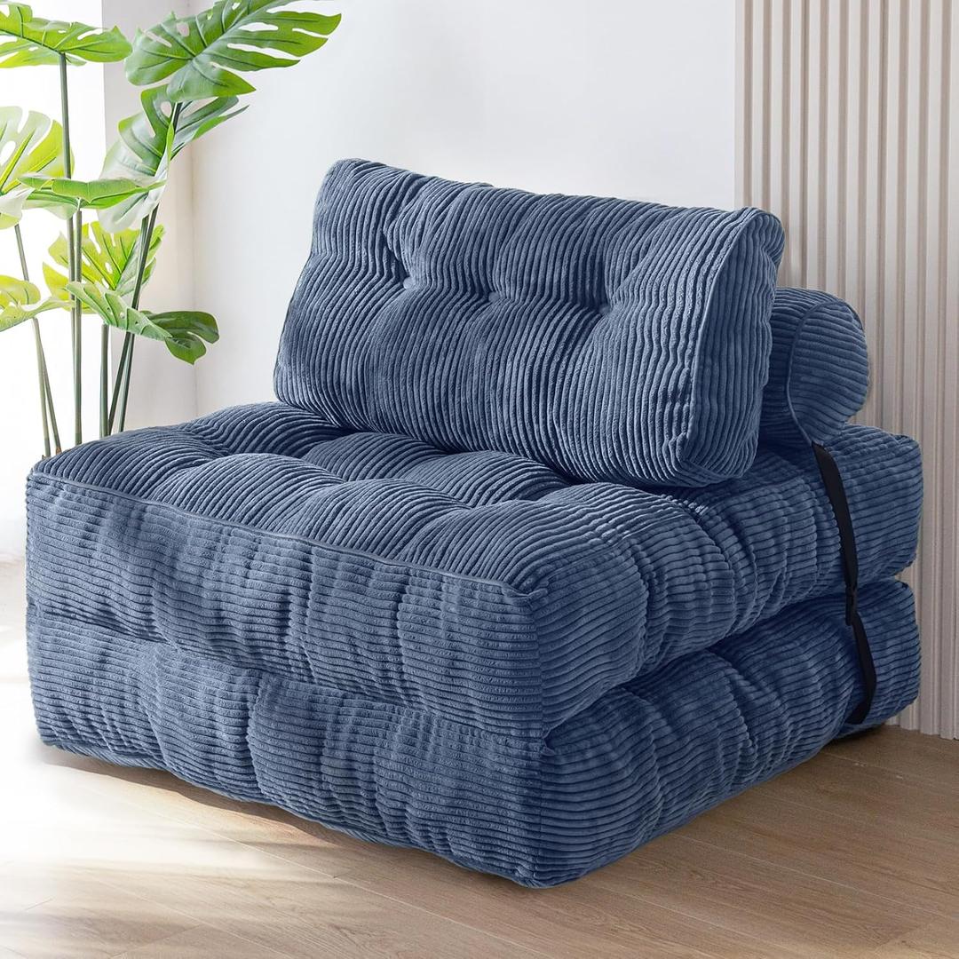 MAXYOYO Folding Sofa Bed, Convertible Chair Bed with Pillow, Single