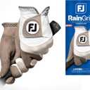 FootJoy Men's RainGrip Golf Glove, Pair (Medium/Large, White/Grey)