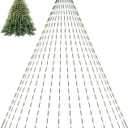 Christmas Tree Lights, 400 LED Christmas Lights with 8 Light Modes & Memory Function, 6.6FT x 16 Lines Outdoor Christmas Light with Timing Function for Christmas Decorations - Warm White