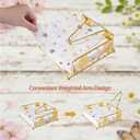 2 Pack Napkin Holder for Table, Gold Ginkgo Leaf Flat Iron Napkin Holder with Weighted Arm, Cocktail Paper Holder for Kitchen Dining Room Decor 7.09" L X 7.09" W X 2.76" H