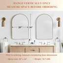 ANDY STAR Arched Mirror, 20 x 30 Inch Gold Bathroom Mirror in Stainless Steel Metal Frame, Arch Top Rounded Corner 1 Inch Deep Set Design Wall Mount Hangs Vertical