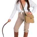 INDIANA JONES Official Adult Halloween Costume Accessory Set - Three Piece Set with Fedora, 50-Inch Costume Whip, and Satchel