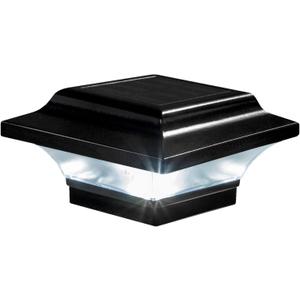 Classy Caps Imperial Solar Post Cap - Black SLO82B Fits 2"x2", 2.25"x2.25", and 2.5"x2.5" Post Sizes, High-Performance Solar LED, Durable Cast Aluminum Construction, Warm & Cool Light Modes
