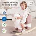 labebe - Baby Sheep Rocking Horse, Kids Plush Stuffed Rocking Animals, Ovis Aries Rocker with Seatbelt for 6 Months Babies, White Romney Rocking Horse for Toddler 1-3 Age Girl, Small