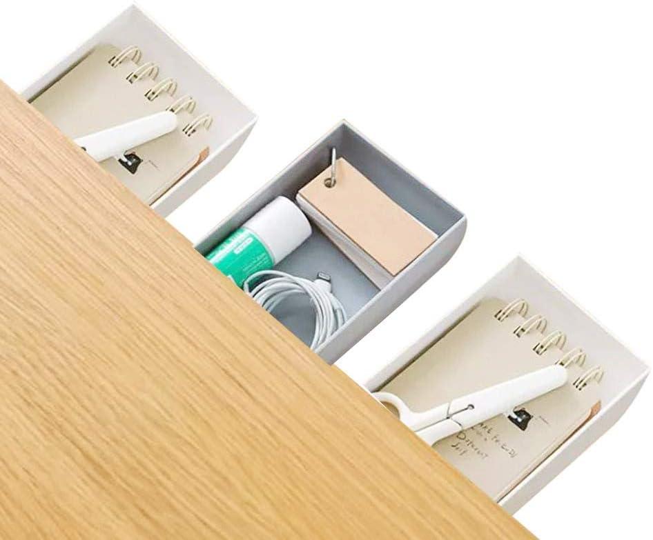 Hidden Underside Mini Desk Drawer Organizer- pencil cabinet Vanity Storage desktops and office space tray (3pack)