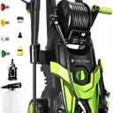 2025New Pressure Power Washer 4500PSI with 4 Quick Connect Nozzles,Inlet Hose & Filter, Foam Cannon for Cars/Fences/Driveways/Patios/Home Cleaning(Green)