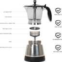LAOION Cafeteras Electricas Modernas Moka Pot, Italian Coffee Espresso Machine, 6 Cup Cuban Coffee Maker with Detachable Base & Overheat Protection, Greca Electrica De Cafe Gift for Travel