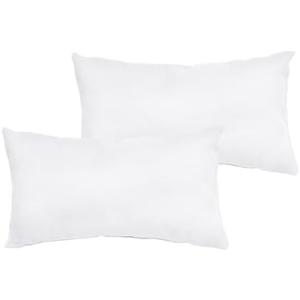 Marrywindix Tiny Pillow 2 Pack Small Decorative Pillow 15x25 in Travel Pillows Soft Pet Pillow for Camping Travel Sleeping Bed Sofa Neck Knee Wrist Support (White)