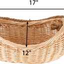 JJSQ Wicker Woven Basket with Jute Rope Handle Garden Harvest Basket Wicker Storage Baskets for Picnic, Easter, Organizing, Gathering Vegetables, Large 17" x 12" x 5"