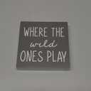 Where The Wild Ones Play Green Wood Box Sign Desk Decor 6x6, Nursery Kids Room Wooden Block Sign Decorations for Playroom Toddler Boys Girls Room Wall Tabletop Shelf Decor (Colour 15)