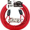 Petest 40ft Tie-Out Cable with Crimp Cover for Heavy Dogs Up to 125 Pounds (Black & Red)