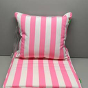 Deep Seat Cushion Set 24 x 24 Inch, Pink White Striped Waterproof NEW