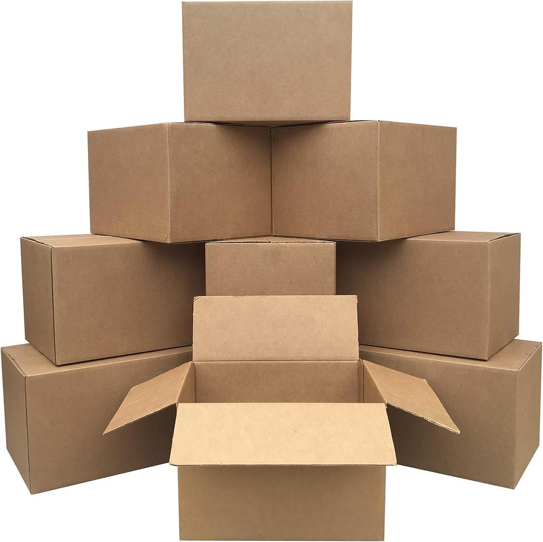 Amazon Basics Cardboard Shipping and Packing Moving Boxes, 10 Pack, Medium, Brown, 18" x 14" x 12"