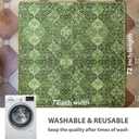 nunubaby Washable Pee Pads for Dogs, Stylish, Non-Slip and Leak-Proof Pee Pads. Reusable Potty Pads for Dogs for Crates and Floors.(Green/Multi, 72" x72" )