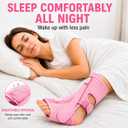 Plantar Fasciitis Night Splint for Sleeping, Soft Memory Foam Foot Brace, Adjustable Overnight Stretch Support for Heel Pain, Achilles Tendonitis & Foot Fatigue Relief, Pink