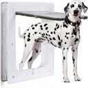 Pet Door, Durable Plastic Dog Door, 16.7”x 11.7'' Inner Frame for Large Dog and Pets, Easy DIY Installation, Suitable for Interior and Exterior Doors, Screen and Wall, White Doggie Door