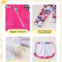 Mioglrie Girls Swimsuit Teen Bathing Suits Long Sleeve Girls' Swimwear Zipper Kids 2 Piece Tankini Swim Suit for Girl