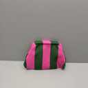 DIHKLCIO Clutch Purses for Women 2026 Summer Beach Woven Crochet Bag Dumpling Striped Ruched Cloud Purse Evening Handbag, Pink-green Stripe