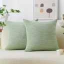 Home Brilliant Couch Throw Pillow Covers 26x26 Throw Pillows Set of 2 Super Soft Corduroy Large Euro Sham for Bedroom Spring Decor, 26 x 26 inch, Sage Green (26" x 26" (Pack of 2))