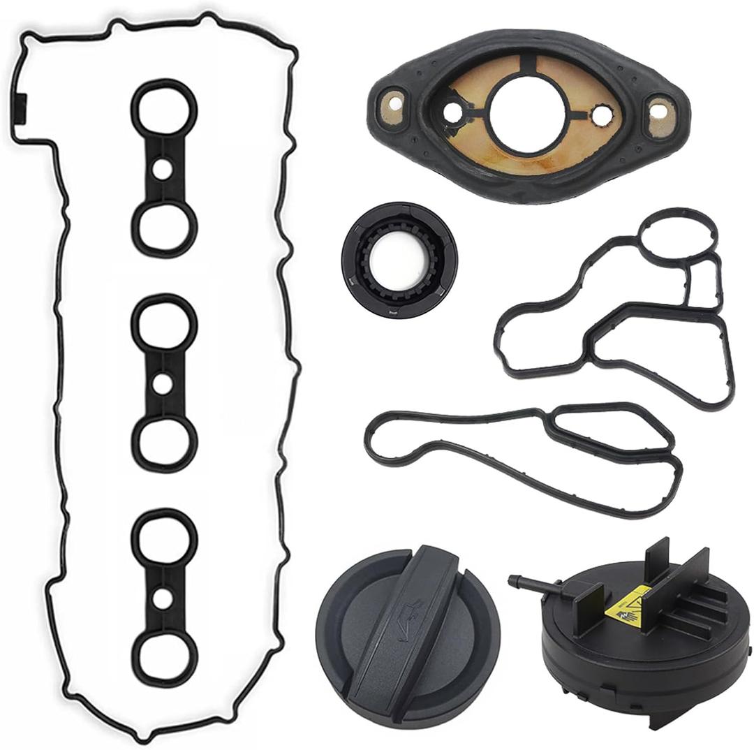 11127582245 11127552281 Engine Valve Cover Gasket Seal Set for BMW 128i 328i 528i X3 X5 Z4, 11127552280 Camshaft Adjuster, 11127559699 Eccentric Shaft Actuator Seal, 11128655331 Oil Filler Cover 06-12