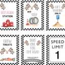 Speed Limit 1 Race Car Birthday Decor, 1st Birthday Party Decorations 6PCS Wall Signs for Baby 1 Years Old Party Decor Yard Garden Banner Party Supplies, Birthday Party Picture Props-01