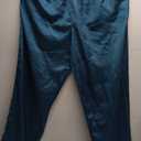 Samring Women's Silky Satin Pajamas Long Sleeve and Pants Sleepwear PJ Set Dark Green S