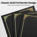 SUNEE Certificate Holders(Black, 150 Packs), Diploma Covers Gold Foil Border, for Letter Size 8.5x11 Certificates, Cardstock, Document Papers