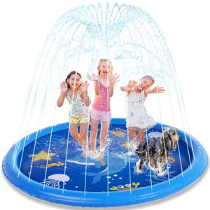 Splash Pad for Kids Ages 4-8, 77" Sprinkler for Kids, Thicken Splash Pad for Toddlers Baby Pool Water Mat, Fun Summer Outdoor Water Toys for Toddlers 4-6,Multi (Blue)