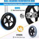 2-Pack Walker Wheels Replacement with Precision Ball Bearings, 6-Inch All-Terrain Wheels for Walkers with Outward-Angled Legs, 7-Level Height Adjustable, 350lbs Heavy Duty, Slip-Resistant Traction