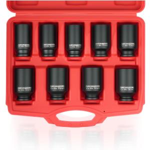 DAYUAN 9 Pcs Axle Nut Hub Impact 1/2" Drive Socket 29 30 31 32 33 34 35 36 38mm Socket Set