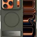 SIMBOR Magnetic for iPhone 17 Pro Case with Stand[Compatible with MagSafe] Slim Invisible Kickstand, Protective Anti-Fingerprint Phone Cove for iPhone 17 Pro Case 6.3", Green